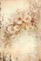 Vintage ▾ carta con fiori per scrapbooking, Vintage ▾ carte con Rose. foto