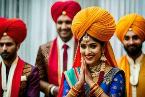 indiano nozze nel il città. ai-generato foto