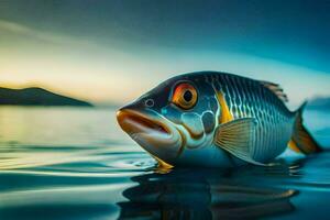 un' pesce nuoto nel il acqua. ai-generato foto