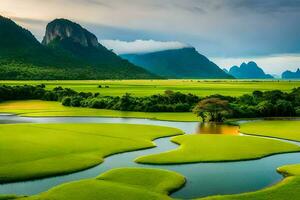 il paesaggio di il yangtze fiume. ai-generato foto