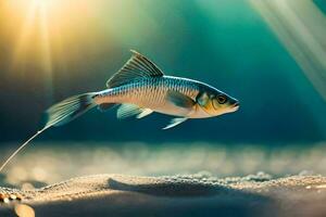 un' pesce è nuoto nel il acqua. ai-generato foto