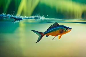 un' pesce nuoto nel il acqua. ai-generato foto