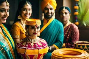 indiano nozze fotografia nel il città. ai-generato foto