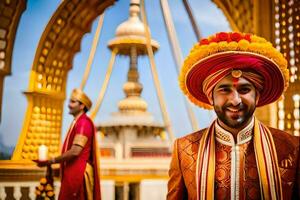 indiano nozze fotografo nel Jaipur. ai-generato foto