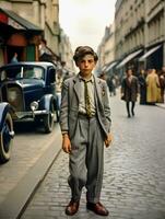 30s parigino ragazzo nel il incantevole strade generativo ai foto