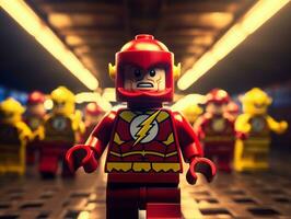 Lego eroi fare squadra su per Salva il mondo ai generativo foto