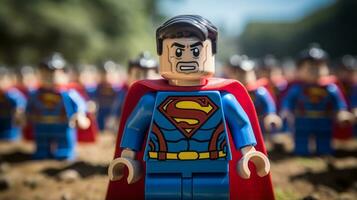 Lego eroi fare squadra su per Salva il mondo ai generativo foto