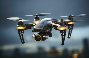 fuco quadcopter con digitale telecamera. generativo ai foto