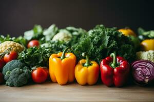 condimenti, la verdura, frutta e Alimenti su leggero sfondo. generativo ai foto