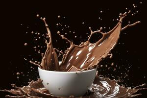 spruzzo di cioccolato o cacao. generativo ai foto