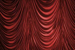 palcoscenico classico Borgogna tende. teatrale sfondo. foto