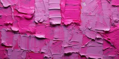 generativo ai, avvicinamento di impasto astratto ruvido Viva magenta colore arte pittura struttura foto