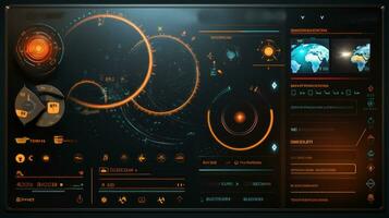 futuristico utente interfaccia. hud, ui, ux, gui. foto