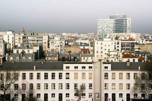 Parigi tetti e edificio Visualizza con morbido inverno leggero foto