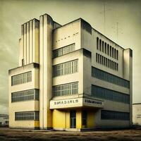 Vintage ▾ ai generato bauhaus edificio foto