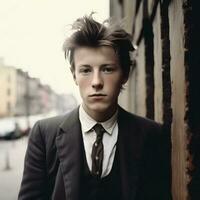 generativo ai ritratto Arthur rimbaud come un' moderno adolescente foto