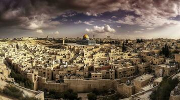 un' grande Visualizza di Gerusalemme generativo ai foto