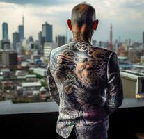 yakuza sguardo tokyo paesaggio urbano a partire dal lontano foto