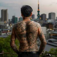 yakuza sguardo tokyo paesaggio urbano a partire dal lontano foto
