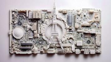 Parigi miniatura su scheda madre ai generato foto