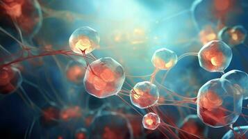 biotecnologia stelo cellula rigenerazione ai generato foto