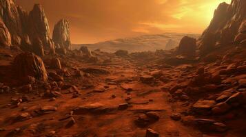orbita Marte regolite montagna ai generato foto