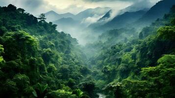 Giamaica giamaicano foresta pluviale lussureggiante ai generato foto