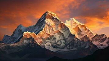 viaggio Alba al di sopra di Himalaya ai generato foto