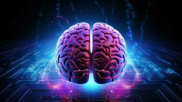 artificiale umano cervello elettronico ai generato foto