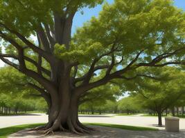 albero bellissimo vicino su Immagine ai generato foto