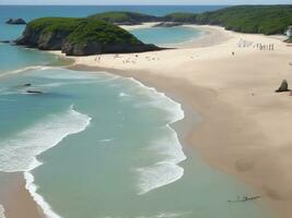 spiaggia bellissimo vicino su Immagine ai generato foto