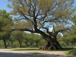 albero bellissimo vicino su Immagine ai generato foto