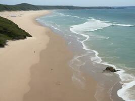 spiaggia bellissimo vicino su Immagine ai generato foto