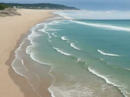 spiaggia bellissimo vicino su Immagine ai generato foto