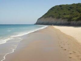 spiaggia bellissimo vicino su Immagine ai generato foto