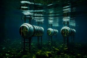 subacqueo turbine utilizzando di marea correnti per rinnovabile energia generazione lungo coste foto