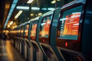 vicino UPS di treno biglietto macchine e digitale viene visualizzato foto