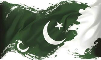 foto bandiera di Pakistan contento indipendenza giorno