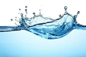 blu acqua onda spruzzi e flusso forme con gocce generativo ai foto