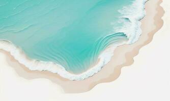 bianca sabbia spiaggia sfondo con turchese mare acqua e piccolo onde fabbricazione bianca schiuma estate vacanza foto