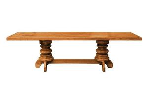 tavolo in legno isolato su sfondo bianco