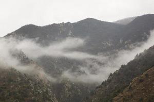 paesaggio di montagna nebbioso