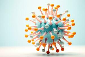 virus molecola modello con bellissimo struttura su un' leggero sfondo. generativo ai foto
