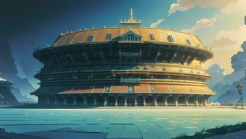 stadio gli sport moderno fantasia grafico romanzo anime manga sfondo foto