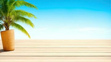 ai generativo, estate sabbioso e ondulato spiaggia sfondo foto