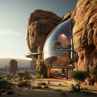 strutture contro il sabbie architettonico meraviglie nel deserto paesaggi ai generativo foto