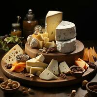 formaggio e cibo sfondo Immagine ai generativo foto