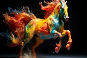 astratto cavallo nel nebuloso colore e strutturato movimento, generativo ai illustrazione foto