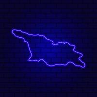 Georgia incandescente insegna al neon sullo sfondo del muro di mattoni foto