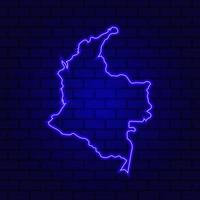 colombia incandescente insegna al neon sullo sfondo del muro di mattoni foto